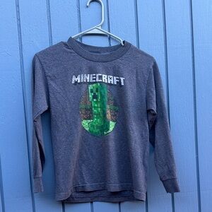 MINECRAFT Kids' Long-Sleeve Creeper Graphic Shirt - Dark Gray